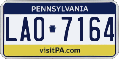 PA license plate LAO7164