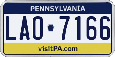 PA license plate LAO7166