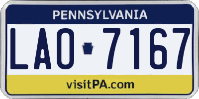 PA license plate LAO7167