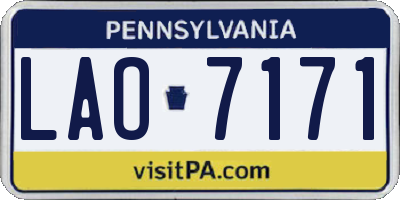 PA license plate LAO7171