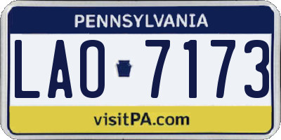 PA license plate LAO7173