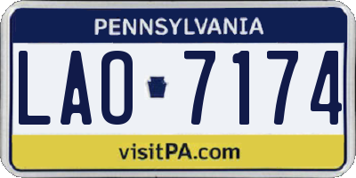 PA license plate LAO7174