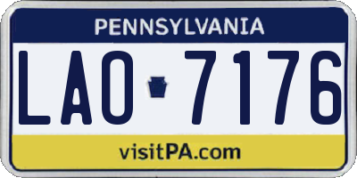PA license plate LAO7176