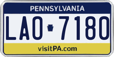 PA license plate LAO7180
