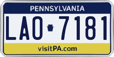 PA license plate LAO7181
