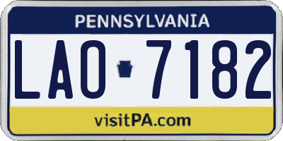 PA license plate LAO7182