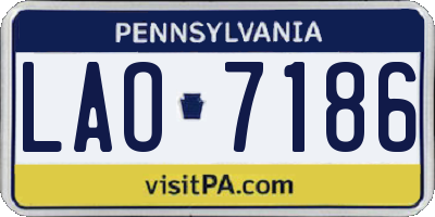 PA license plate LAO7186