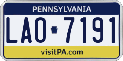 PA license plate LAO7191