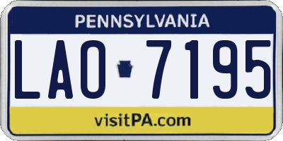 PA license plate LAO7195