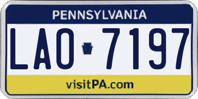 PA license plate LAO7197