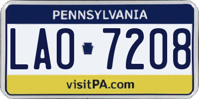 PA license plate LAO7208