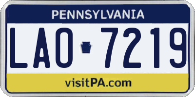PA license plate LAO7219