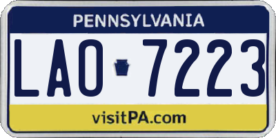 PA license plate LAO7223