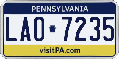PA license plate LAO7235