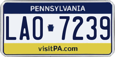 PA license plate LAO7239