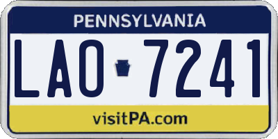 PA license plate LAO7241
