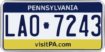 PA license plate LAO7243