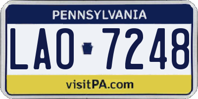 PA license plate LAO7248