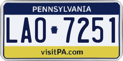 PA license plate LAO7251