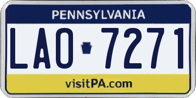 PA license plate LAO7271