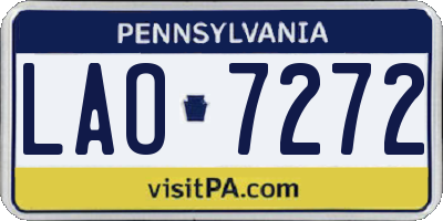PA license plate LAO7272