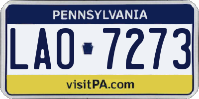 PA license plate LAO7273