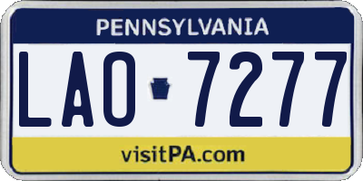 PA license plate LAO7277
