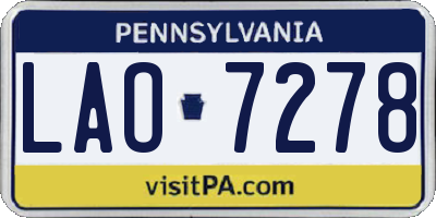 PA license plate LAO7278