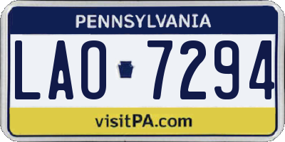 PA license plate LAO7294