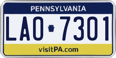 PA license plate LAO7301