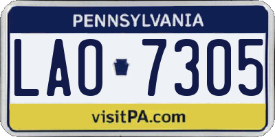 PA license plate LAO7305