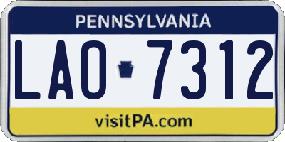 PA license plate LAO7312