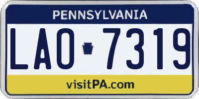 PA license plate LAO7319
