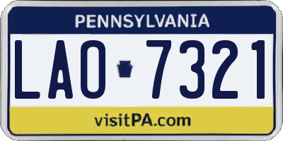 PA license plate LAO7321