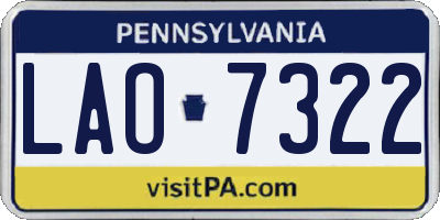 PA license plate LAO7322