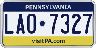 PA license plate LAO7327