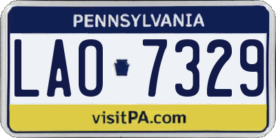 PA license plate LAO7329