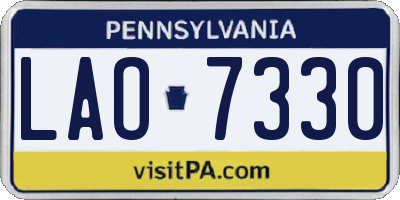 PA license plate LAO7330