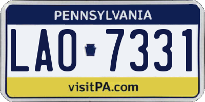 PA license plate LAO7331