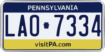 PA license plate LAO7334
