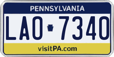 PA license plate LAO7340