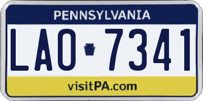 PA license plate LAO7341