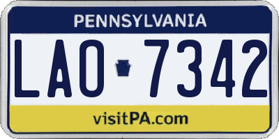 PA license plate LAO7342