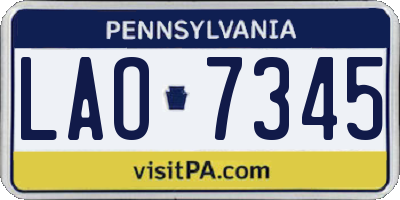 PA license plate LAO7345