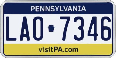 PA license plate LAO7346