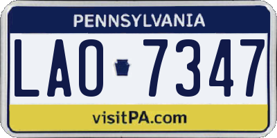 PA license plate LAO7347