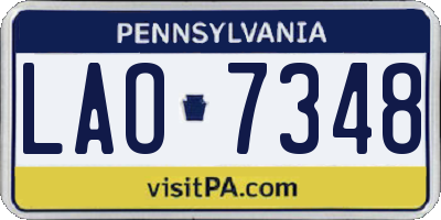 PA license plate LAO7348