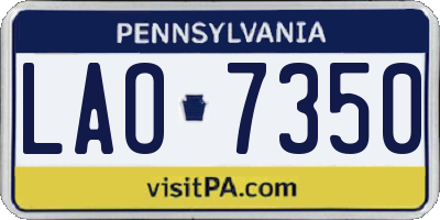 PA license plate LAO7350