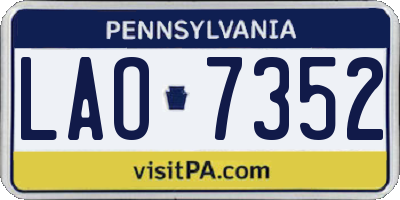 PA license plate LAO7352
