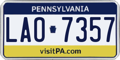 PA license plate LAO7357